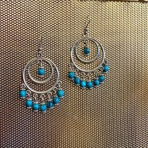 Turquoise circles earrings